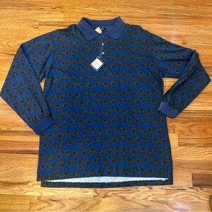 Vintage Christian Dior Monsieur Polo Shirt Mens large NWT Long Sleeve